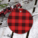 Plaid Christmas Ornaments Scottish Clan Munro Tartan Ceramic Ornament Plaid Ornaments - Scotstee Shop