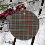Plaid Christmas Ornaments Scottish Clan Murray Of Atholl Weathered Tartan Ceramic Ornament Plaid Ornaments - Scotstee Shop