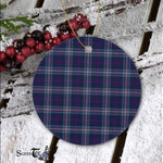 Plaid Christmas Ornaments Scottish Clan Navy Royal Tartan Ornament,  ceramic ornament, personalized christmas ornaments, christmas tree ornaments, christmas door decorations, Plaid Ornament, Tartan Ceramic Ornament