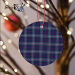 Plaid Christmas Ornaments Scottish Clan Navy Royal Tartan Ornament,  ceramic ornament, personalized christmas ornaments, christmas tree ornaments, christmas door decorations, Plaid Ornament, Tartan Ceramic Ornament