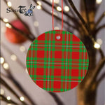 Plaid Christmas Ornaments Scottish Clan Peter Tartan Ornament,  ceramic ornament, personalized christmas ornaments, christmas tree ornaments, christmas door decorations, Plaid Ornament, Tartan Ceramic Ornament