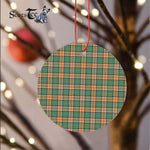 Plaid Christmas Ornaments Scottish Clan Pollock Hunting Tartan Ornament,  ceramic ornament, personalized christmas ornaments, christmas tree ornaments, christmas door decorations, Plaid Ornament, Tartan Ceramic Ornament