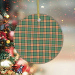 Plaid Christmas Ornaments Scottish Clan Pollock Hunting Tartan Ornament,  ceramic ornament, personalized christmas ornaments, christmas tree ornaments, christmas door decorations, Plaid Ornament, Tartan Ceramic Ornament