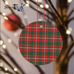 Plaid Christmas Ornaments Scottish Clan Princess Margaret Tartan Ornament,  ceramic ornament, personalized christmas ornaments, christmas tree ornaments, christmas door decorations, Plaid Ornament, Tartan Ceramic Ornament