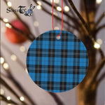 Plaid Christmas Ornaments Scottish Clan Ramsay Blue Ancient Tartan Ornament,  ceramic ornament, personalized christmas ornaments, christmas tree ornaments, christmas door decorations, Plaid Ornament, Tartan Ceramic Ornament
