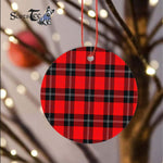 Plaid Christmas Ornaments Scottish Clan Ramsay Modern Tartan Ornament,  ceramic ornament, personalized christmas ornaments, christmas tree ornaments, christmas door decorations, Plaid Ornament, Tartan Ceramic Ornament