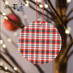 Plaid Christmas Ornaments Scottish Clan Renton Tartan Ornament,  ceramic ornament, personalized christmas ornaments, christmas tree ornaments, christmas door decorations, Plaid Ornament, Tartan Ceramic Ornament