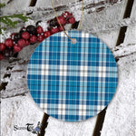 Plaid Christmas Ornaments Scottish Clan Roberton Tartan Ornament,  ceramic ornament, personalized christmas ornaments, christmas tree ornaments, christmas door decorations, Plaid Ornament, Tartan Ceramic Ornament