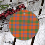 Plaid Christmas Ornaments Scottish Clan Rose Ancient Tartan Ceramic Ornament Plaid Ornaments - Scotstee Shop