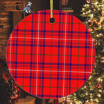Plaid Christmas Ornaments Scottish Clan Rose Tartan Ceramic Ornament Plaid Ornaments - Scotstee Shop