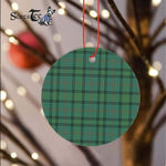 Plaid Christmas Ornaments Scottish Clan Ross Hunting Ancient Tartan Ceramic Ornament Plaid Ornaments - Scotstee Shop