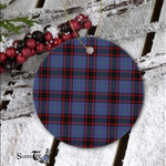 Plaid Christmas Ornaments Scottish Clan Rutherford Hunting Tartan Ceramic Ornament Plaid Ornaments - Scotstee Shop