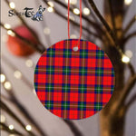 Plaid Christmas Ornaments Scottish Clan Ruthven Tartan Ceramic Ornament Plaid Ornaments - Scotstee Shop