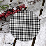 Plaid Christmas Ornaments Scottish Clan Scott Black White Modern Tartan Ceramic Ornament Plaid Ornaments - Scotstee Shop