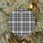 Plaid Christmas Ornaments Scottish Clan Scott Black White Modern Tartan Ceramic Ornament Plaid Ornaments - Scotstee Shop