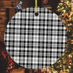 Plaid Christmas Ornaments Scottish Clan Scott Black White Modern Tartan Ceramic Ornament Plaid Ornaments - Scotstee Shop