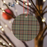 Plaid Christmas Ornaments Scottish Clan Scott Green Weathered Tartan Ceramic Ornament Plaid Ornaments - Scotstee Shop