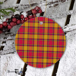 Plaid Christmas Ornaments Scottish Clan Scrymgeour Tartan Ceramic Ornament Plaid Ornaments - Scotstee Shop