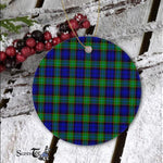 Plaid Christmas Ornaments Scottish Clan Sempill Tartan Ceramic Ornament Plaid Ornaments - Scotstee Shop