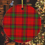 Plaid Christmas Ornaments Scottish Clan Seton Tartan Ceramic Ornament Plaid Ornaments - Scotstee Shop