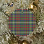 Plaid Christmas Ornaments Scottish Clan Shaw Green Modern Tartan Ceramic Ornament Plaid Ornaments - Scotstee Shop