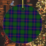 Plaid Christmas Ornaments Scottish Clan Shaw Modern Tartan Ceramic Ornament Plaid Ornaments - Scotstee Shop
