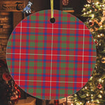 Plaid Christmas Ornaments Scottish Clan Shaw Red Modern Tartan Ceramic Ornament Plaid Ornaments - Scotstee Shop
