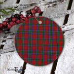 Plaid Christmas Ornaments Scottish Clan Sinclair Tartan Ceramic Ornament Plaid Ornaments - Scotstee Shop
