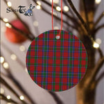 Plaid Christmas Ornaments Scottish Clan Sinclair Tartan Ceramic Ornament Plaid Ornaments - Scotstee Shop