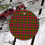 Plaid Christmas Ornaments Scottish Clan Skene Tartan Ceramic Ornament Plaid Ornaments - Scotstee Shop
