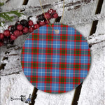 Plaid Christmas Ornaments Scottish Clan Skirving Tartan Ceramic Ornament Plaid Ornaments - Scotstee Shop