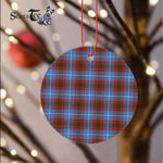 Plaid Christmas Ornaments Scottish Clan Skirving Tartan Ceramic Ornament Plaid Ornaments - Scotstee Shop