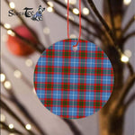 Plaid Christmas Ornaments Scottish Clan Spalding Tartan Ceramic Ornament Plaid Ornaments - Scotstee Shop