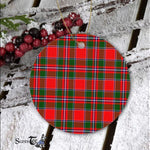 Plaid Christmas Ornaments Scottish Clan Spens Tartan Ceramic Ornament Plaid Ornaments - Scotstee Shop