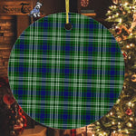 Plaid Christmas Ornaments Scottish Clan Spottiswood Tartan Ceramic Ornament Plaid Ornaments - Scotstee Shop
