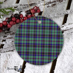 Plaid Christmas Ornaments Scottish Clan Stevenson Tartan Ceramic Ornament Plaid Ornaments - Scotstee Shop