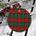 Plaid Christmas Ornaments Scottish Clan Stewart Atholl Modern Tartan Ceramic Ornament Plaid Ornaments - Scotstee Shop