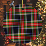 Plaid Christmas Ornaments Scottish Clan Stewart Black Tartan Ceramic Ornament Plaid Ornaments - Scotstee Shop