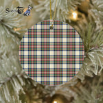 Plaid Christmas Ornaments Scottish Clan Stewart Dress Ancient Tartan Ceramic Ornament Plaid Ornaments - Scotstee Shop