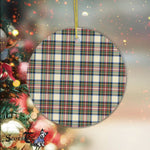 Plaid Christmas Ornaments Scottish Clan Stewart Dress Ancient Tartan Ceramic Ornament Plaid Ornaments - Scotstee Shop