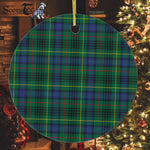 Plaid Christmas Ornaments Scottish Clan Stewart Hunting Modern Tartan Ceramic Ornament Plaid Ornaments - Scotstee Shop