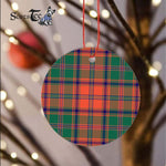 Plaid Christmas Ornaments Scottish Clan Stewart Of Appin Ancient Tartan Ceramic Ornament Plaid Ornaments - Scotstee Shop