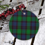 Plaid Christmas Ornaments Scottish Clan Stewart Old Modern Tartan Ceramic Ornament Plaid Ornaments - Scotstee Shop