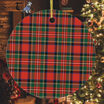 Plaid Christmas Ornaments Scottish Clan Stewart Royal Modern Tartan Ceramic Ornament Plaid Ornaments - Scotstee Shop
