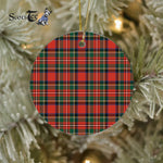 Plaid Christmas Ornaments Scottish Clan Stewart Royal Modern Tartan Ceramic Ornament Plaid Ornaments - Scotstee Shop
