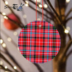 Plaid Christmas Ornaments Scottish Clan Straiton Tartan Ceramic Ornament Plaid Ornaments - Scotstee Shop