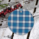 Plaid Christmas Ornaments Scottish Clan Strathclyde District Tartan Ceramic Ornament Plaid Ornaments - Scotstee Shop