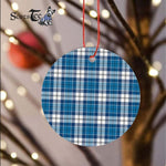 Plaid Christmas Ornaments Scottish Clan Strathclyde District Tartan Ceramic Ornament Plaid Ornaments - Scotstee Shop