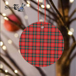 Plaid Christmas Ornaments Scottish Clan Stuart Of Bute Tartan Ceramic Ornament Plaid Ornaments - Scotstee Shop