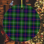 Plaid Christmas Ornaments Scottish Clan Sutherland Modern Tartan Ceramic Ornament Plaid Ornaments - Scotstee Shop